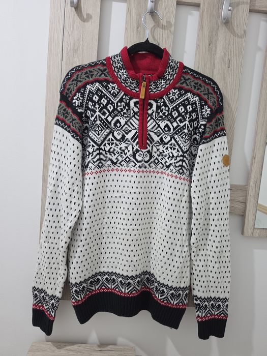 Pulover bărbați Icewear Baldur Nordic Quarter-Zip Isle Traditional Sweater 100% bumbac mărimea S