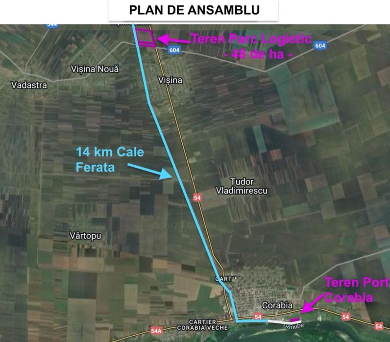 Teren in Portul Corabia - cu deschidere la Dunare
