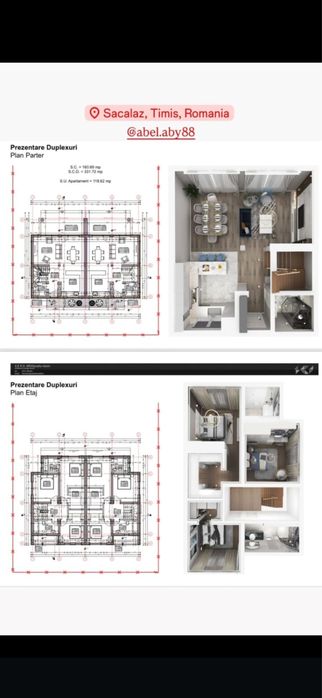 Duplex de vanzare Sacalaz(tot duplexul)