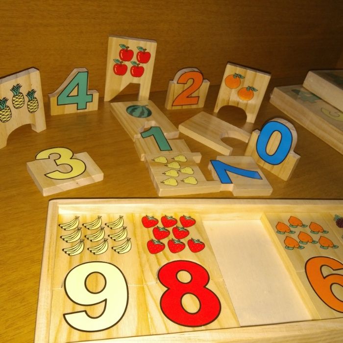 Големи дървени числа - пъзел / woodentoys.olx.bg