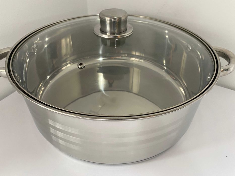 Cratita inox 5.8 litri cu capac de sticla pentru gatit zilnic