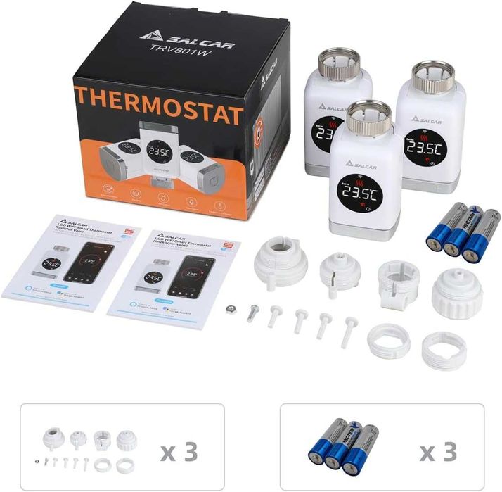 Termostat RADIATOR 3buc Smart WiFi(si APP), Salcar, REDUS de la 700RON