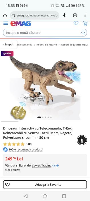 Dinozauri interactivi Telecomanda