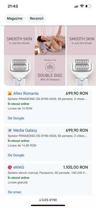 Epilator PANASONIC ES-EY90 Nou