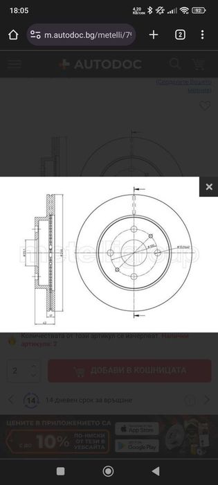 Чисто нови спирачни дискове за Дайхацу Сирион