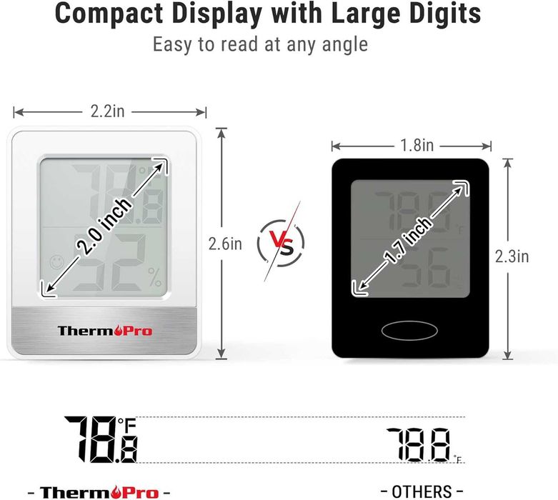 ThermoPro TP49 Цифров хигрометър Термометър за вътрешна употреба