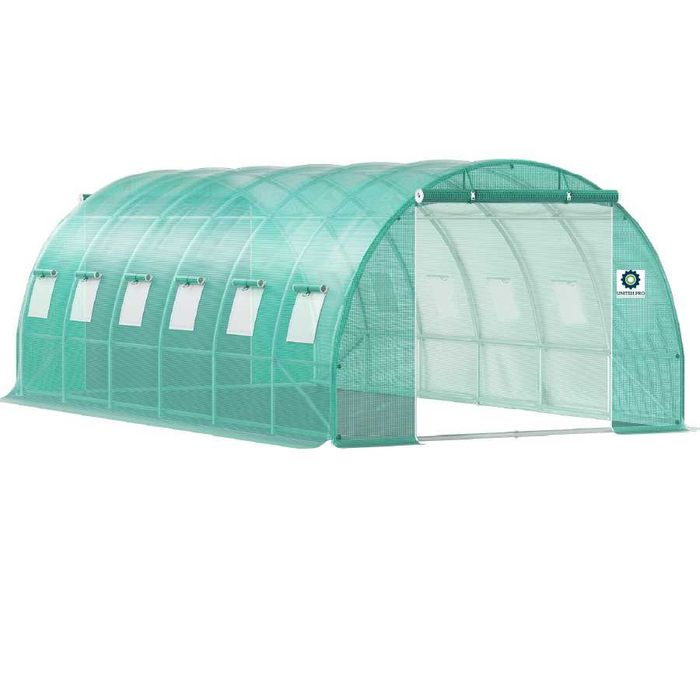 Solar de grădină 6x4x2.5m, polietilenă 240 g/m2, rezistentă la UV, țeavă 32 * 1.2mm