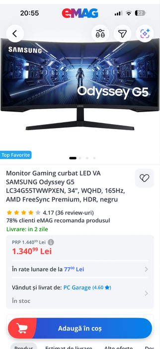 Monitor spart Samsung, curbat.