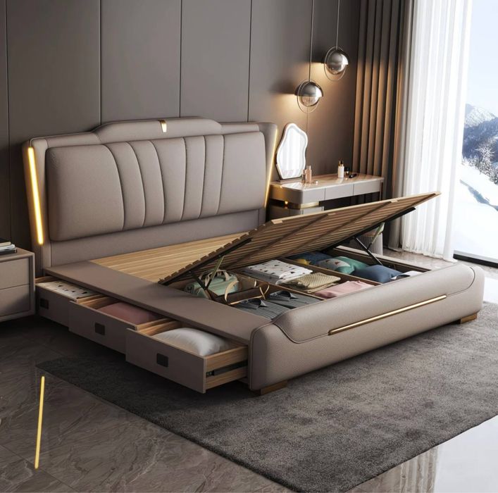 Premium Кровать с подсветкой и хранением