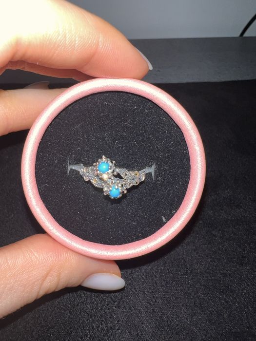 Inel de argint cu marcasite albastre
