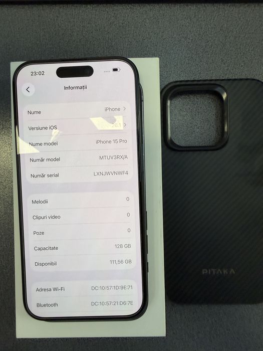 Vand Iphone 15 Pro Black 128-factura/Garantie