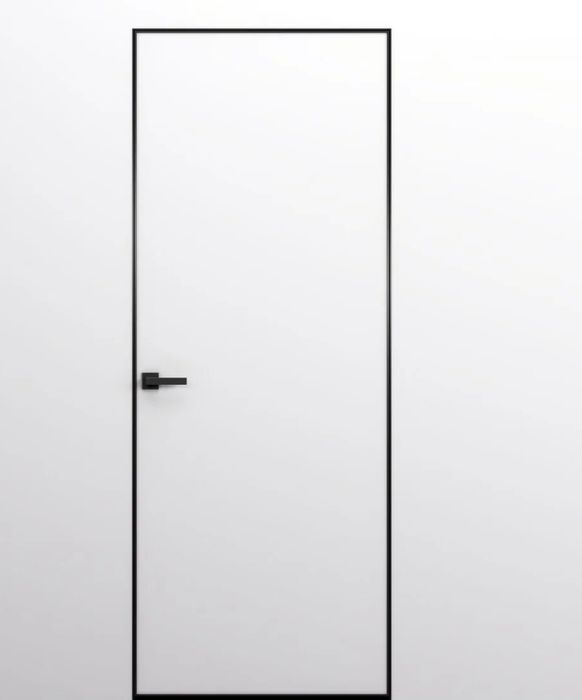 Дверь скрытого монтажа с черной кромкой