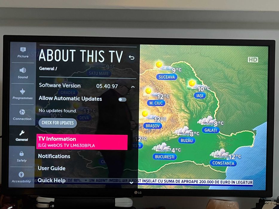 Smart TV LG HD HDR IPS LED 80cm 32" 32LM630BPLA WebOS