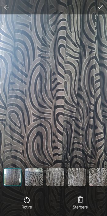 Set 2 draperii din tafta gri și argintiu, 280x130 cm, pliuri cusute