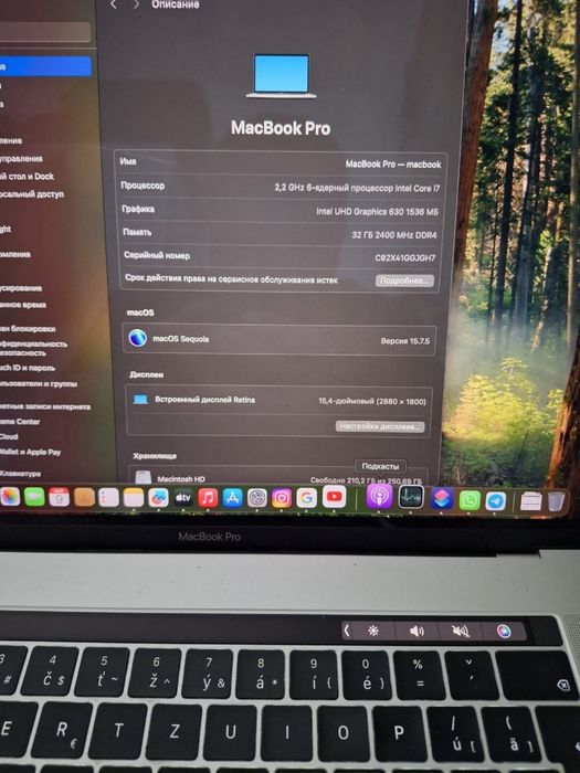 MacBook 15 2018 i7 6-core