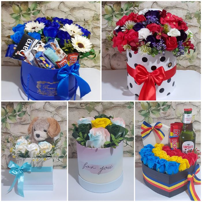 Cutii colorate ,coșuri, tablouri  festive pt