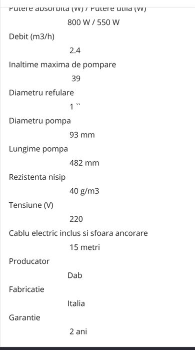 Pompa sumersibila DAB