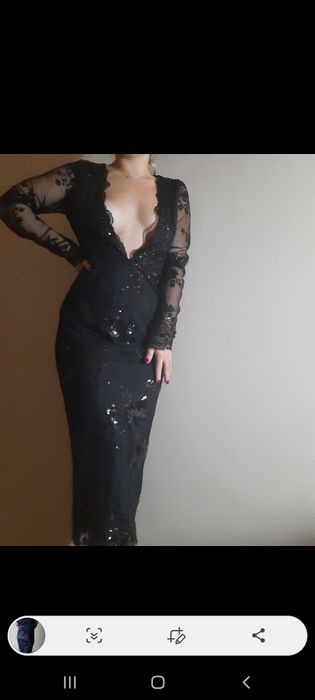 Rochie neagra cu paiete