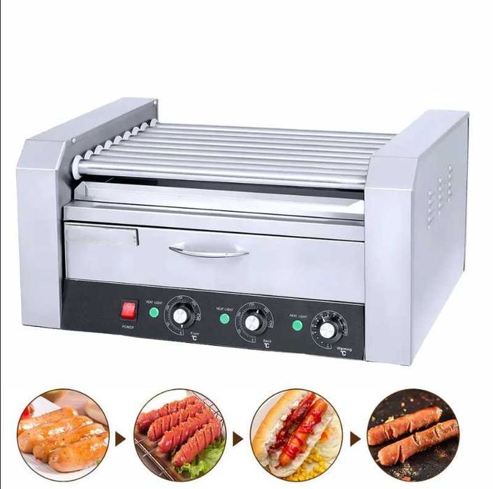 Grill Hotdog Profesional 9 Role Aparat Crenvursti Inox Transport Gratuit