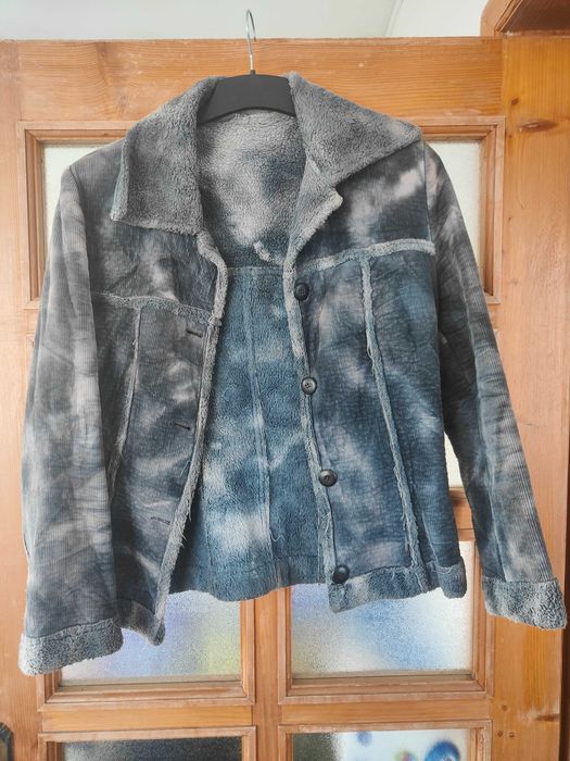 Geaca din velur bleu