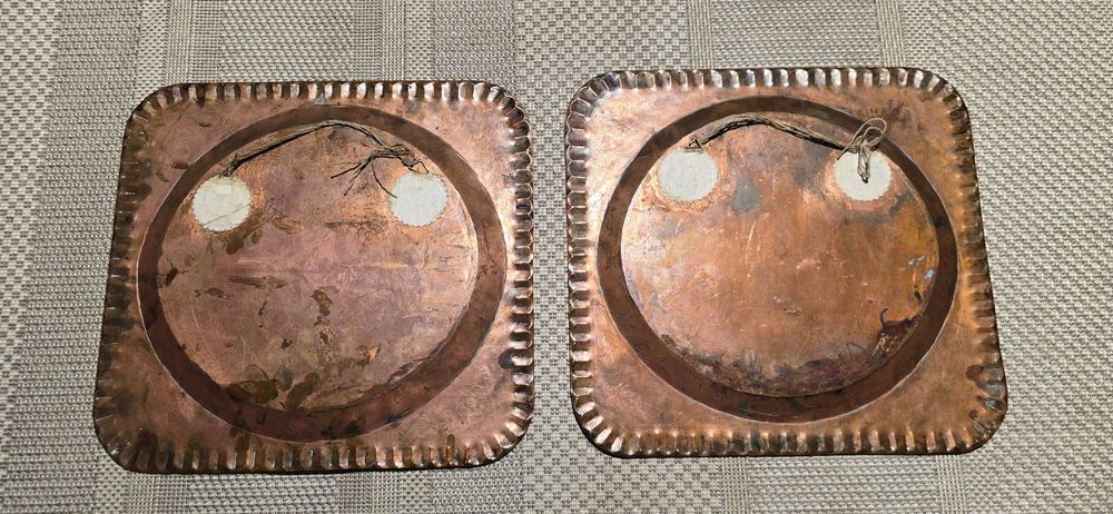 Масивни Арабска, медни кована чинии, 1960г, 2.4кг