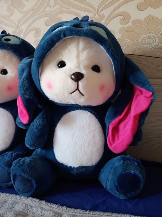 Мишка стич с капюшоном