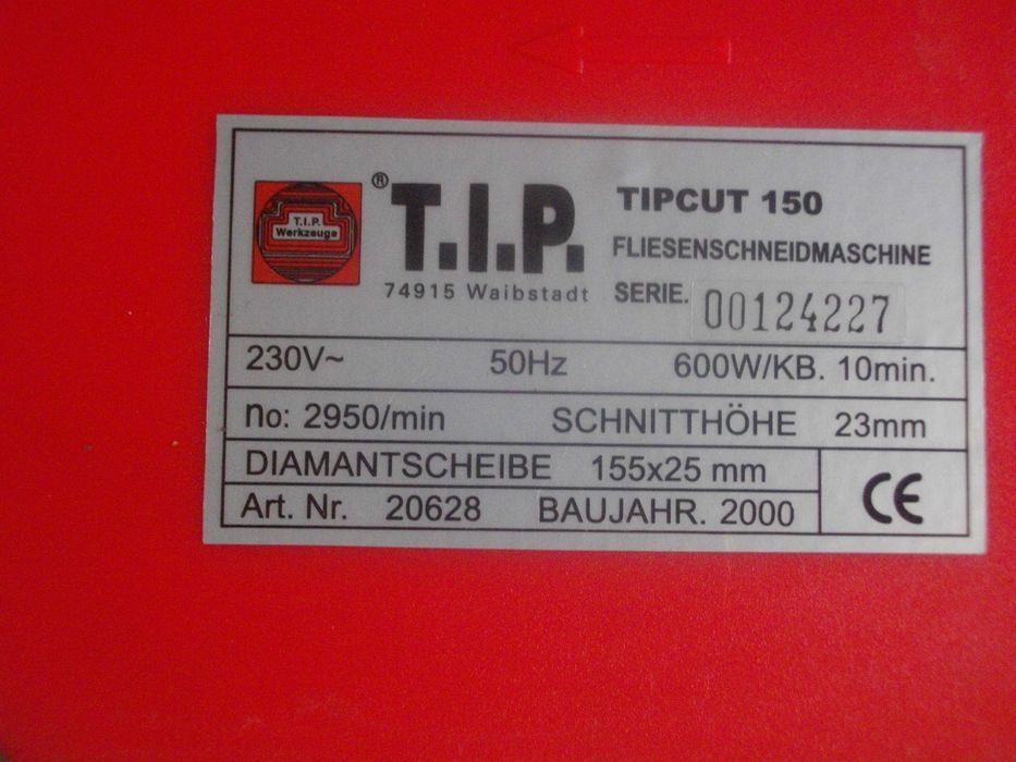 600W-ф180-150мм Немска Ел. Машина Рязане Плочки Плочи Meister / TIP