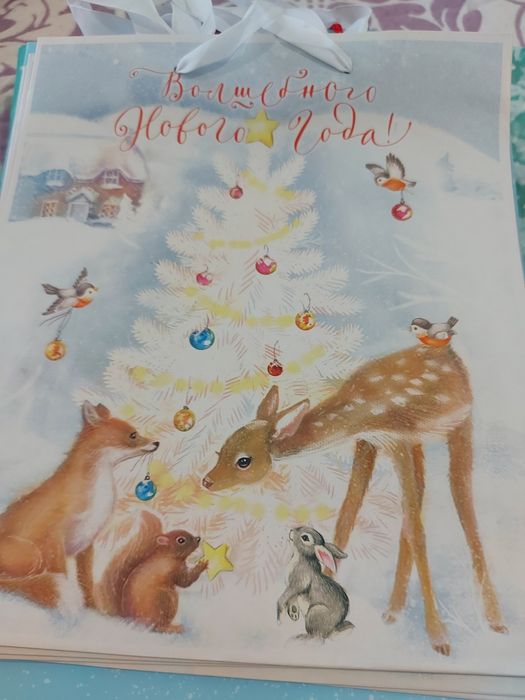 Пакеты бумажные новогодние