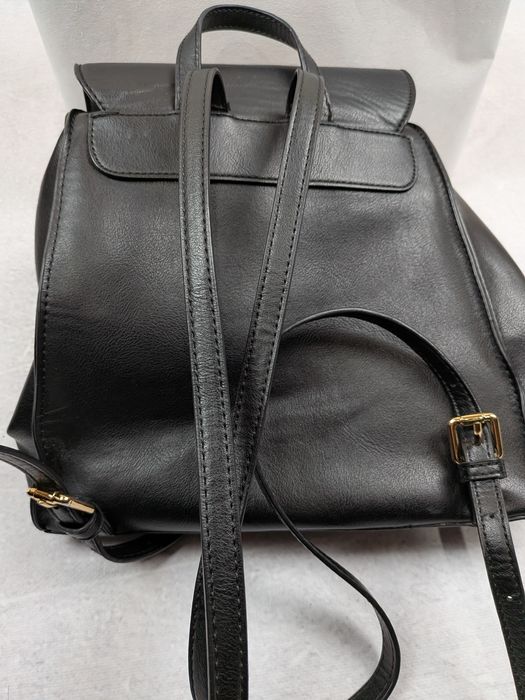 Ghiozdănel  Damă Piele Naturală Neagră Accesorii Aurii Size One Size