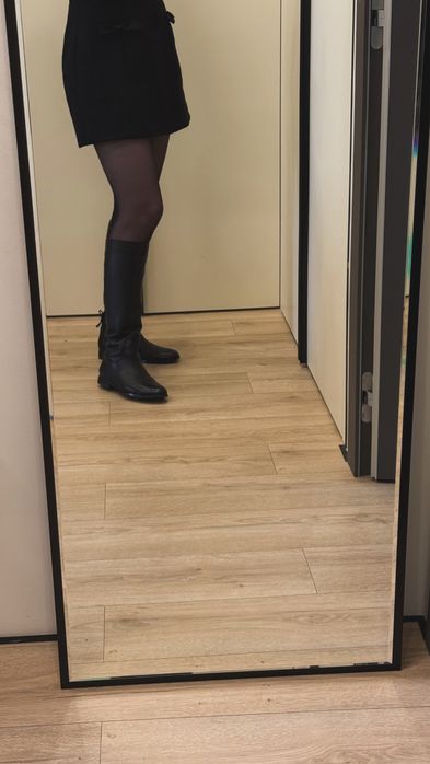 Сапоги демисезонные, кожаные