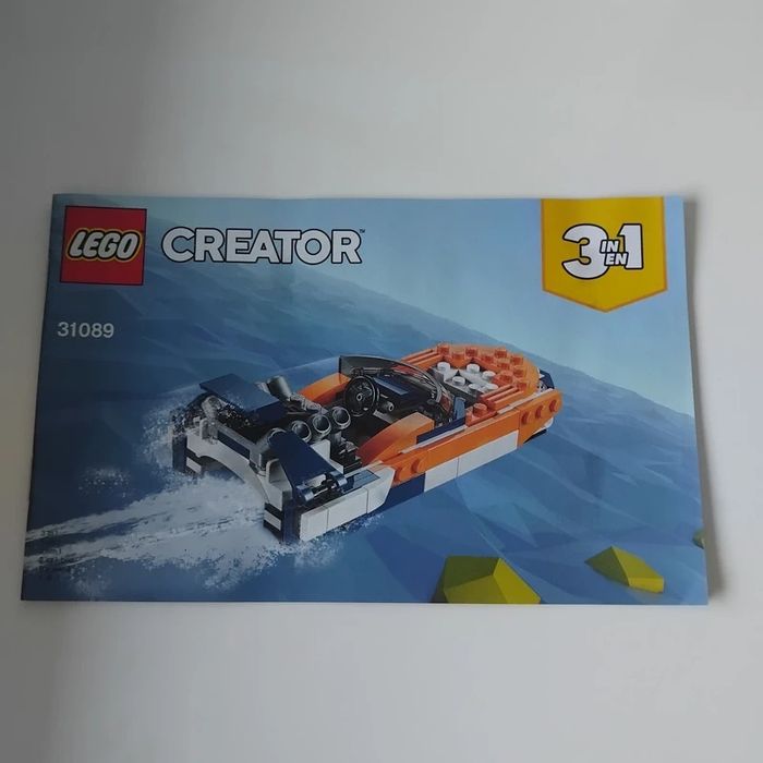 LEGO Creator 3 în 1 – Mașina de curse Sunset 31089, completă, cu instrucțiuni