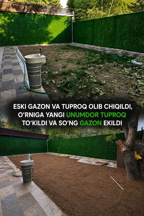 Hovli darajasini ko‘tarish va daraxt ekish uchun unumdor tuproq