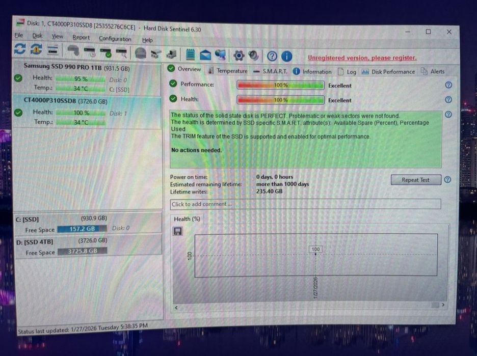SSD Crucia P310 4TB, Bulk, NOU