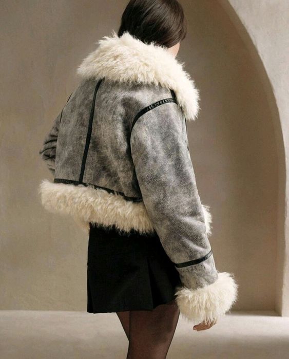 ново дамско палто с косъм