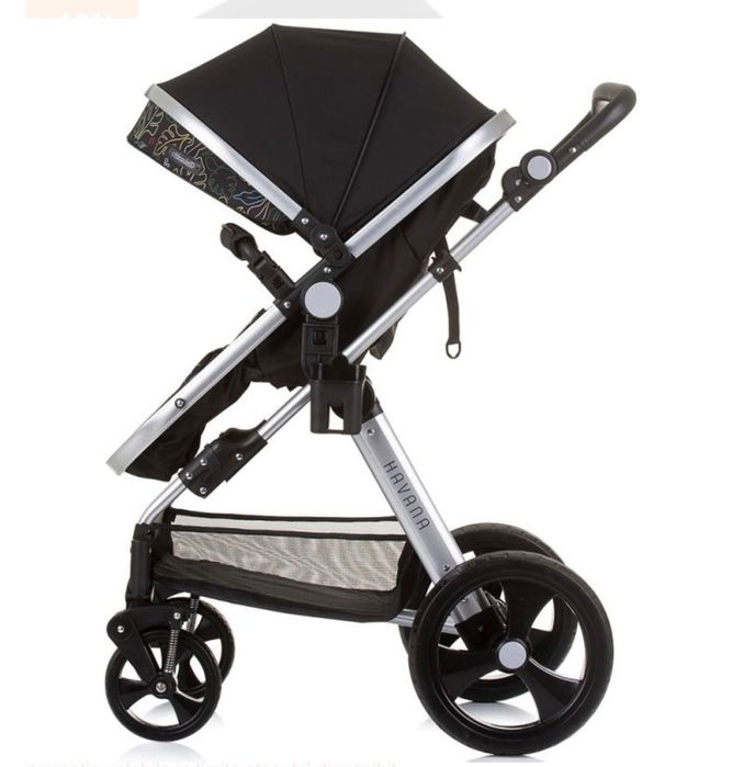 Carucior 3 in 1 Chipolino Havana obsidian leaves, landou si scaun auto