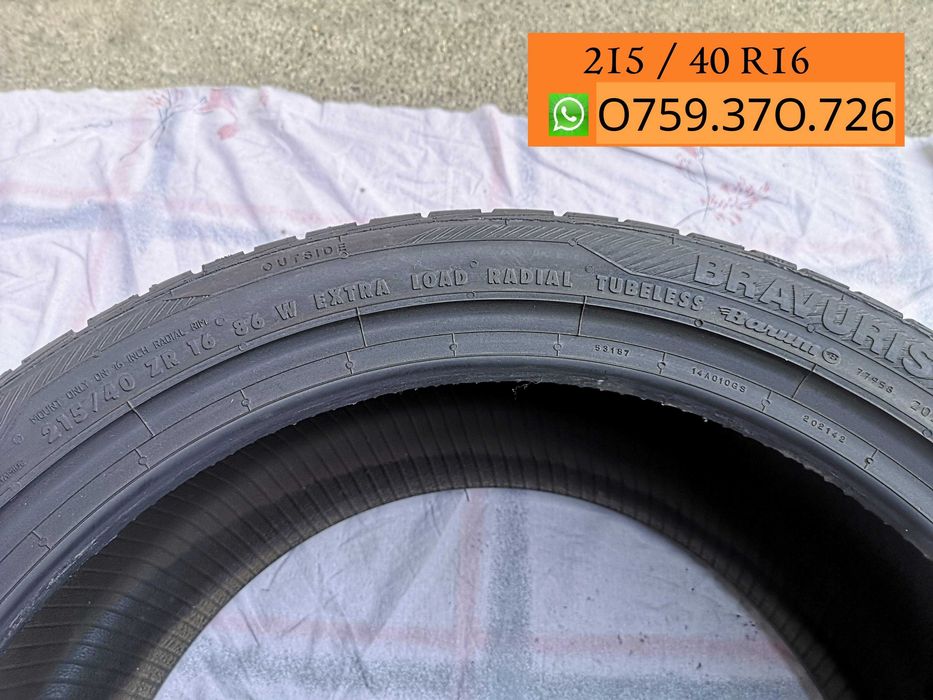 2 anvelope 215/40 R16 Profil intreg- nefolosite, 2 cauciucuri XL
