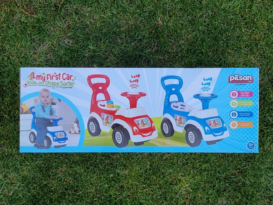 Masinuta de mers cu picioarele, premergator si jucarie cu forme