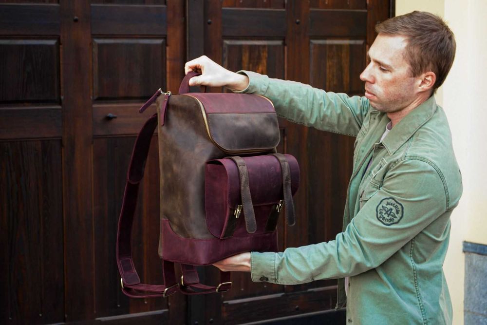 Rucsac din piele naturală. Rucsac pentru laptop. Leather Laptop backpack