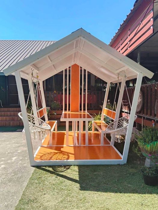 Foisor / Pavilion / Terasa cu bănci masa, structura metalica