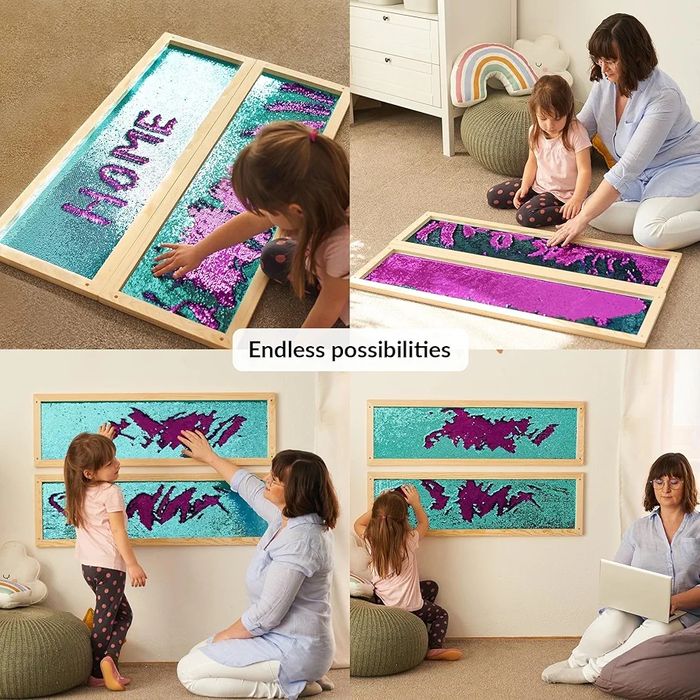 Сензорен стенен панел с пайети – Антистрес и терапия. Комплект от 2бр.