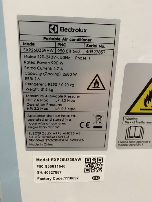 Мобилен климатик Electrolux Comfort 600