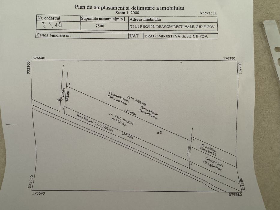 Teren 7.500 mp Dragomiresti-Vale, jud. Ilfov