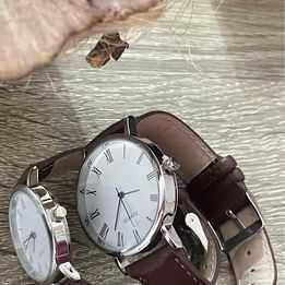 Set de ceasuri quartz cu curea neagră sau maro