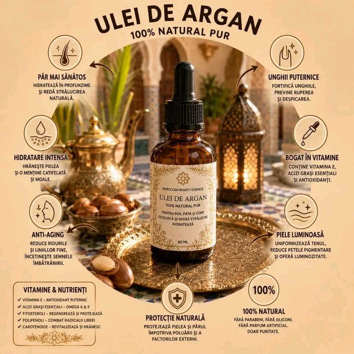 Ulei de argan pentru păr, corp și gene 60 ml