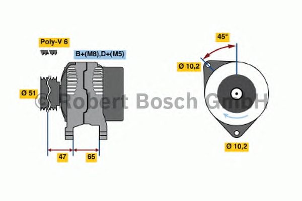 Generator / Alternator Nissan BOSCH 0986040300