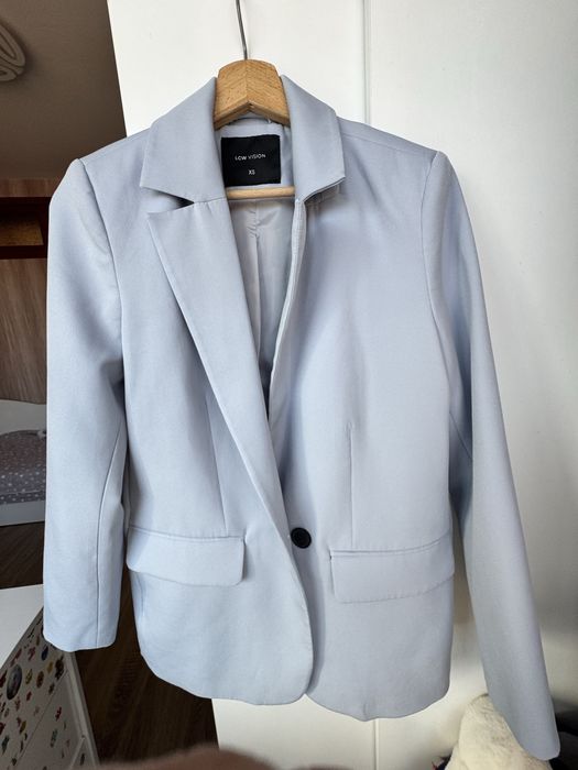 Oversize син дамски блейзър