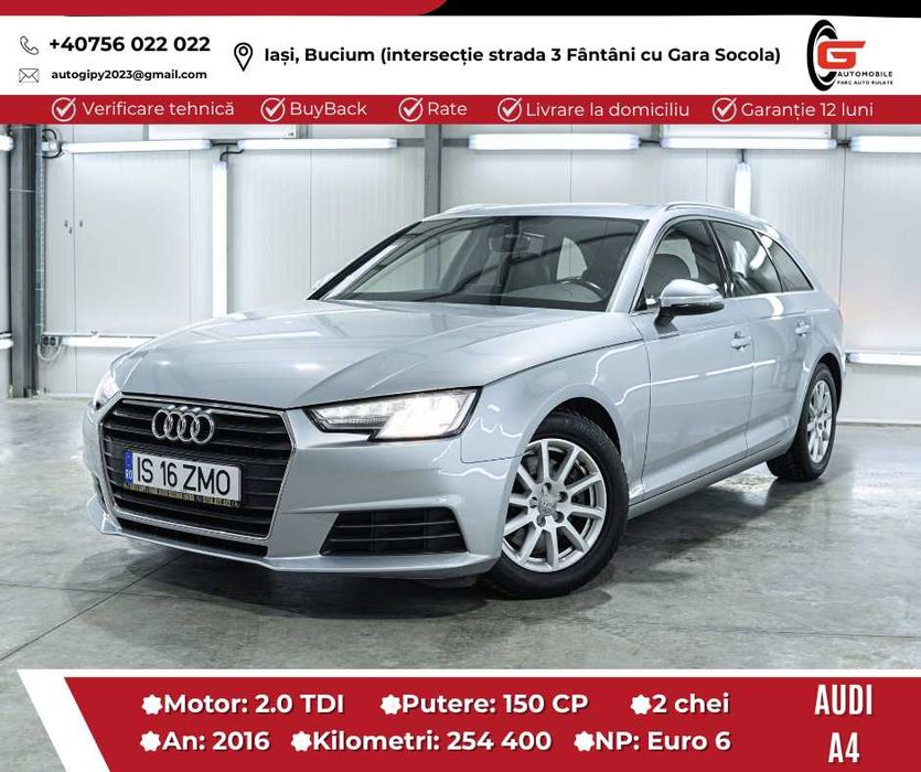 AUDI A4 AVANT B8 Fab09.2016 Înmatriculat RO Diesel 150CP Automat Piele