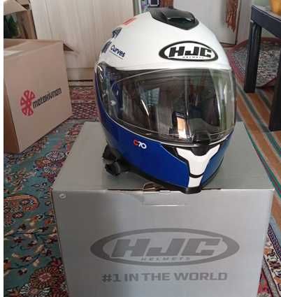 Като нова! Каска HJC C70 Curves MC27 - Размер XL (Използвана 5 часа)