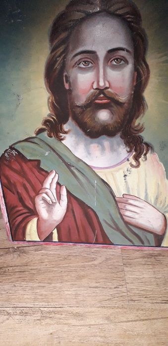 Рисувана  икона-картина.Авторска картина Папа Йоан  Павер ||.