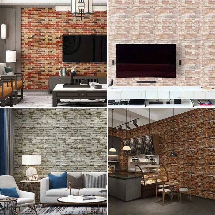 3D самозалепващи се тапети за декорация на дома 35х38 комплект 12 броя